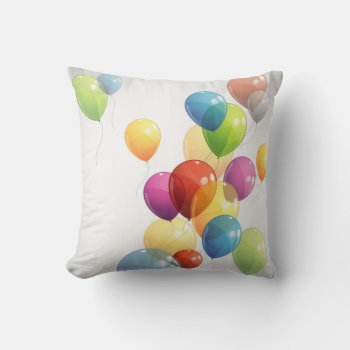 Colorful Balloons Throw Pillow by FantasyPillows at Zazzle
