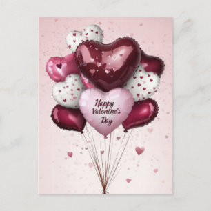 Colorful Balloons Valentine's Greeting Postcard