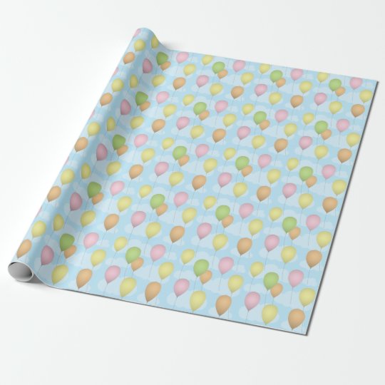 colorful balloons wrapping paper