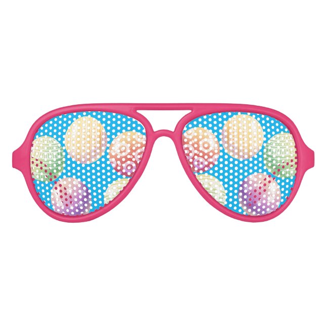 Colorful Balls Customizable  Aviator Sunglasses (Front)