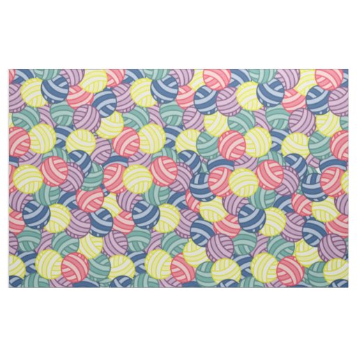 Colorful Balls of Yarn Fabric