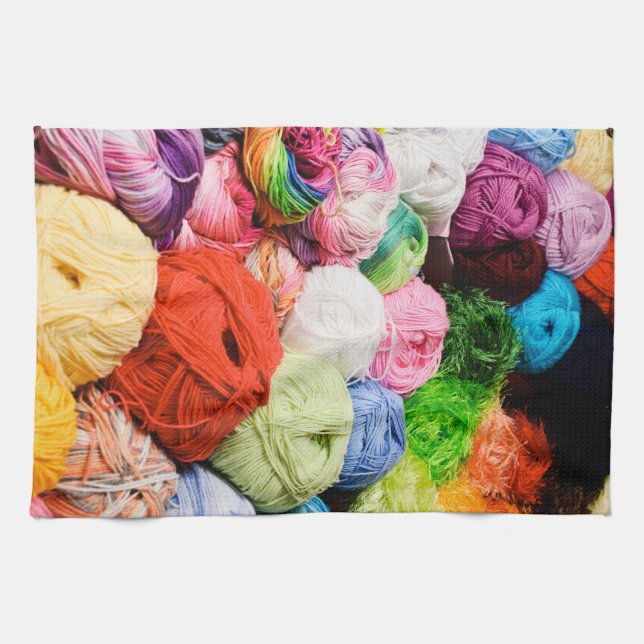 Colorful Balls of Yarn Towel (Horizontal)