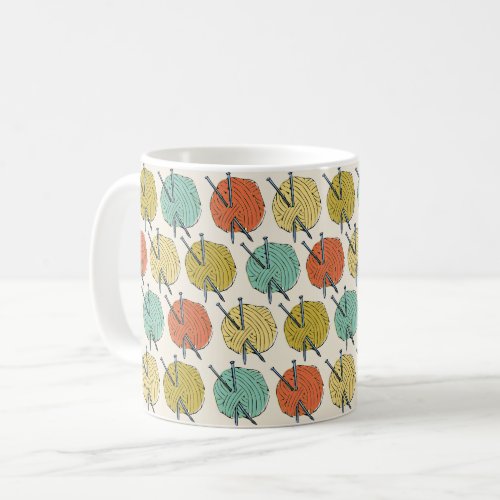 Colorful Balls of Yarn Wool Pattern Coffee Mug