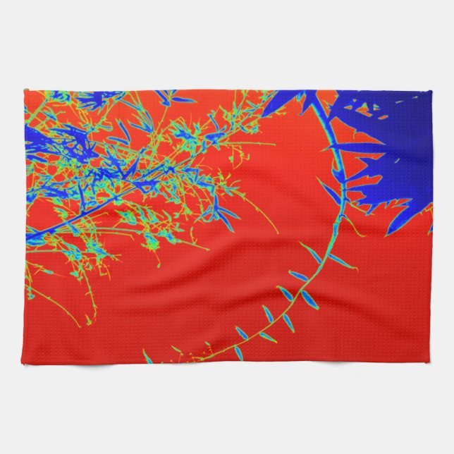 Colorful Bamboo Wave  Kitchen Towel (Horizontal)