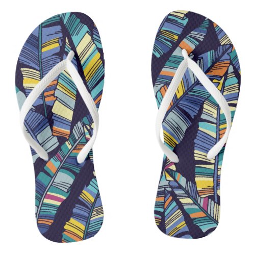 Colorful Banana Leaf Flip Flops