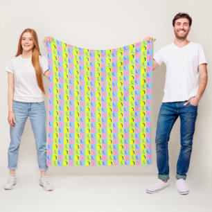 Colorful Banana Pattern in Pop Art Style Fleece Blanket