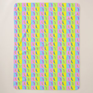 Colorful Banana Pattern in Pop Art Style Sherpa Blanket