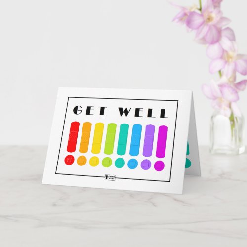 Colorful Band_Aids Get Well card