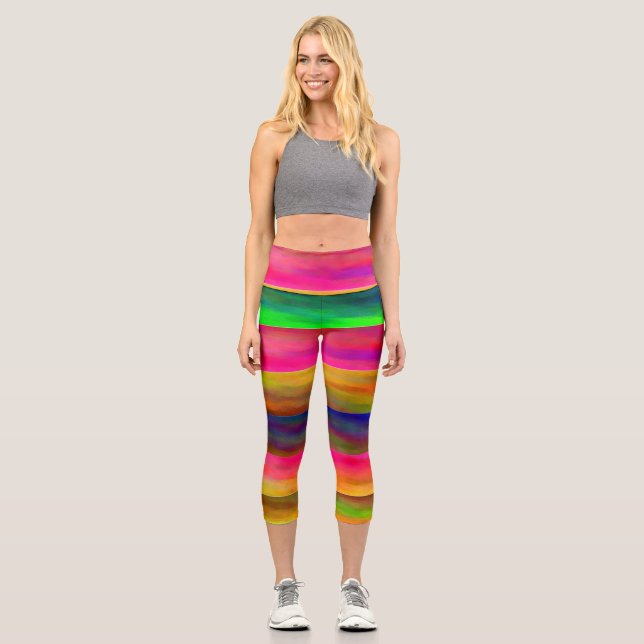 colorful bands capri leggings (Front)
