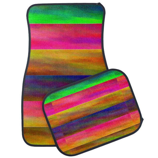 colorful bands car floor mat (Set)