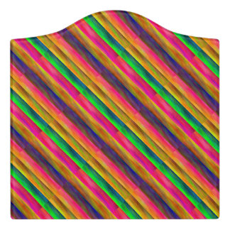 colorful bands door sign