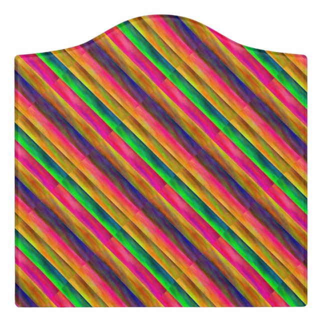 colorful bands door sign (Large Crest Front)