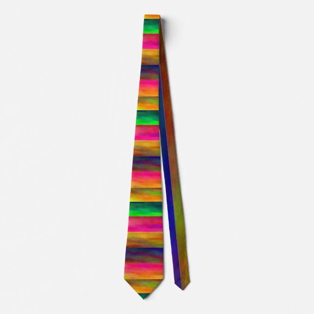 colorful bands neck tie (Front)