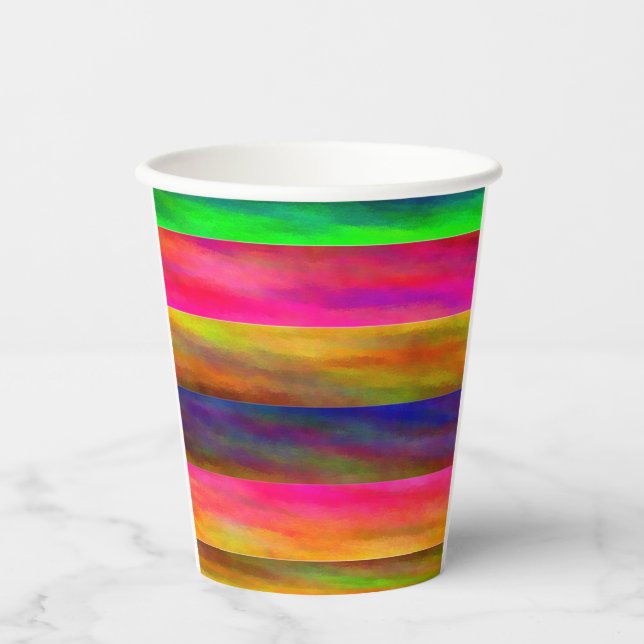 colorful bands paper cups (Front)
