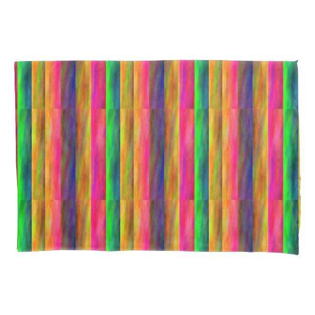 colorful bands pillow case (Front-Left)