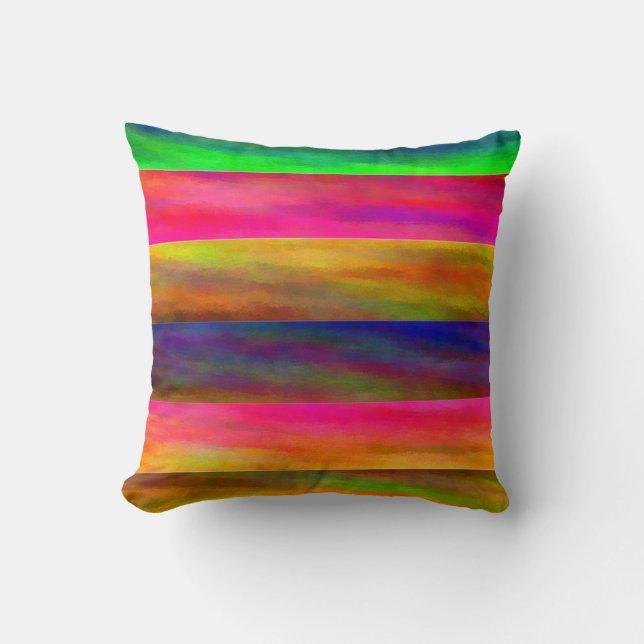 colorful bands throw pillow (Front)