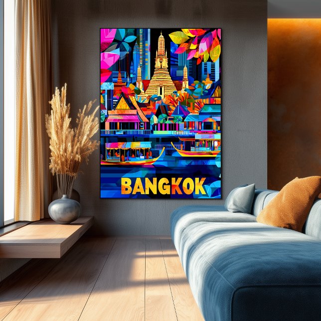 Colorful Bangkok Cityscape Vibrant Skyline Poster (Creator Uploaded)