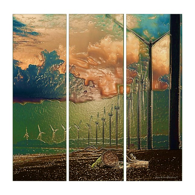 Colorful Bangui, Ilocos Norte Windmill Triptych (Front)