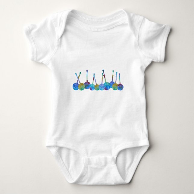 Colorful Banjo String Baby Bodysuit (Front)