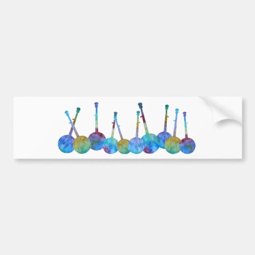 Colorful Banjo String Bumper Sticker