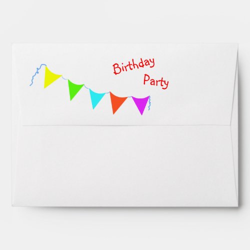 Colorful Banner Childrenâs Birthday Party Envelope