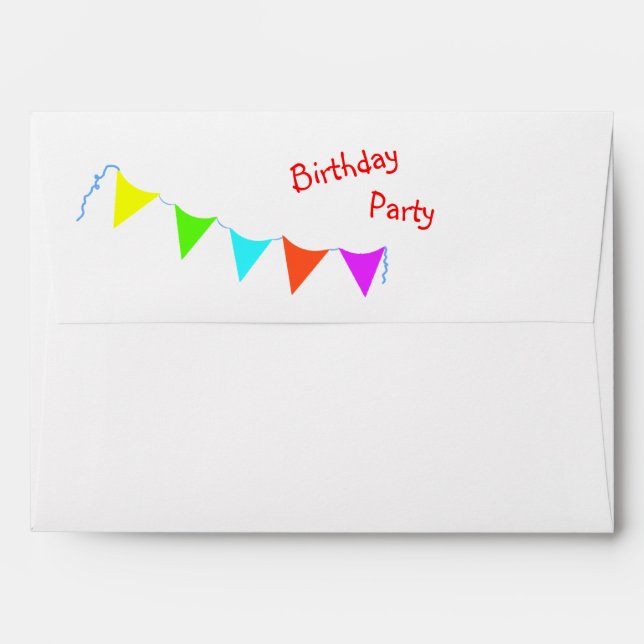 Colorful Banner Children’s Birthday Party Envelope (Back (Top Flap))
