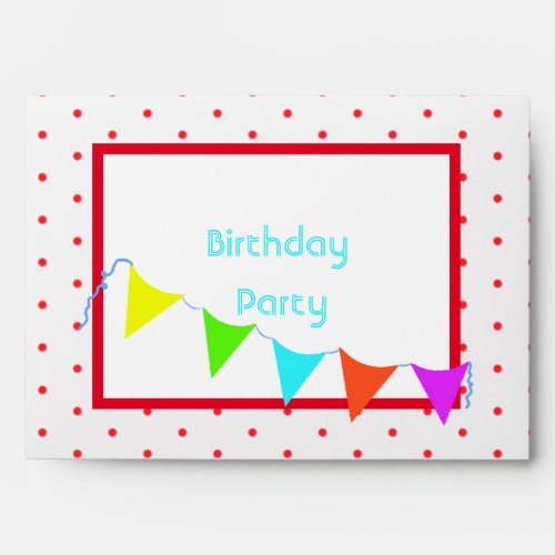 Colorful Banner Childrenâs Birthday Party Envelope