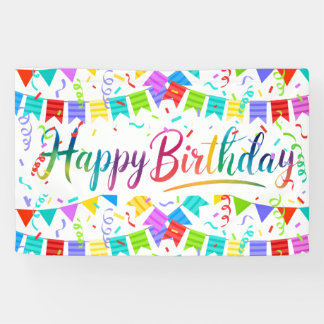 Colorful Banner Happy Birthday