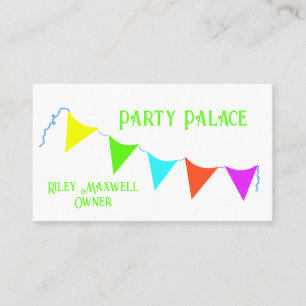 Colorful Banner Party Planner Business Card