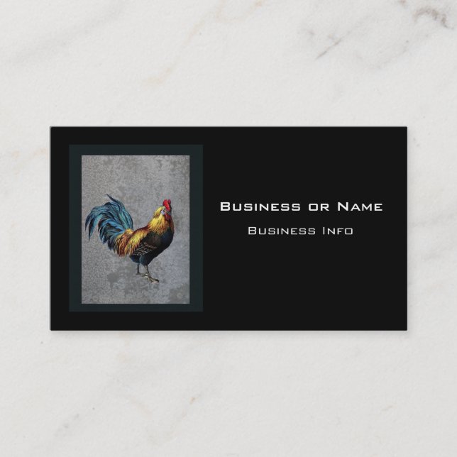 Colorful Bantam Rooster Business Card (Front)