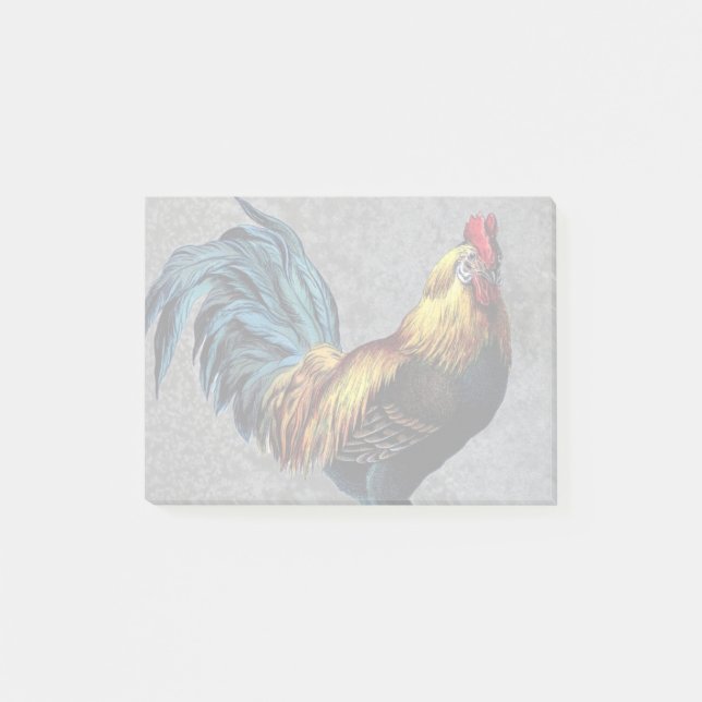 Colorful Bantam Rooster Post-it Notes (Front)