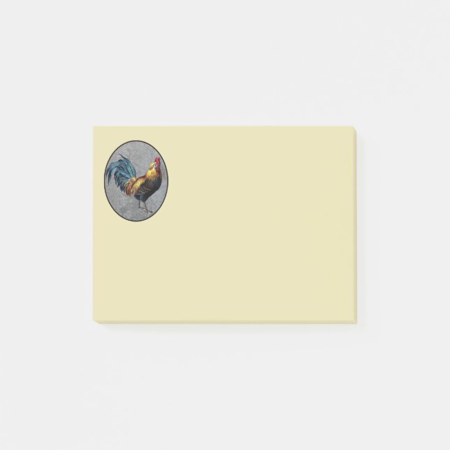 Colorful Bantam Rooster Post-it Notes (Front)