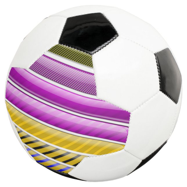 COLORFUL BAR PATTERN SOCCER BALL (Three Quarter)