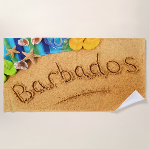 Colorful Barbados Summer Beach Towel