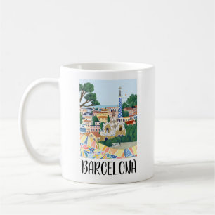 Colorful Barcelona Spain City View Coffee Mug
