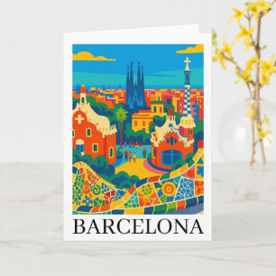 Colorful Barcelona Spain Travel Sagrada Familia Card