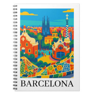 Colorful Barcelona Spain Travel Sagrada Familia Notebook