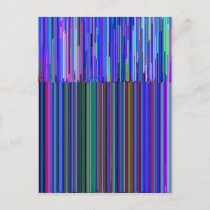 Colorful "barcode" , made from blue stripes postcard