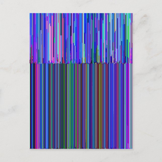 Colorful "barcode" , made from blue stripes postcard (Front)