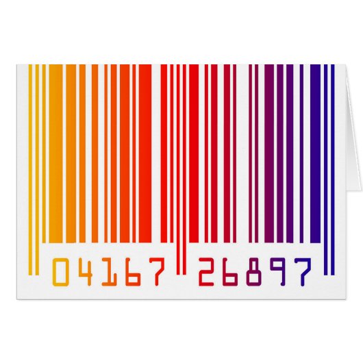 Colorful Barcode Note Card (Front Horizontal)