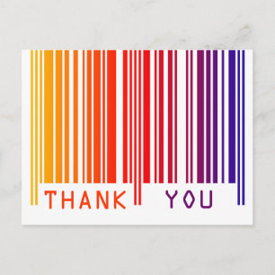 Colorful Barcode Thank You Postcard