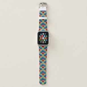 Colorful Bargello Embroidery Boho Chic Pattern Apple Watch Band