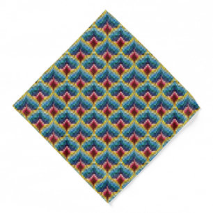 Colorful Bargello Embroidery Boho Chic Pattern Bandana