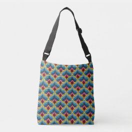 Colorful Bargello Embroidery Boho Chic Pattern Crossbody Bag