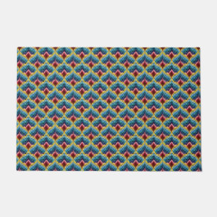 Colorful Bargello Embroidery Boho Chic Pattern Doormat