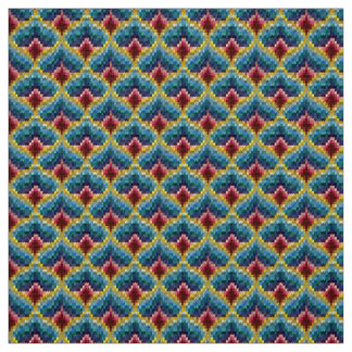 Colorful Bargello Embroidery Boho Chic Pattern Fabric