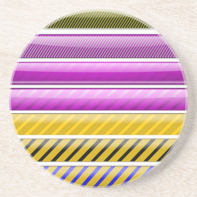 COLORFUL BARS PATTERN DRINK COASTER (Front)