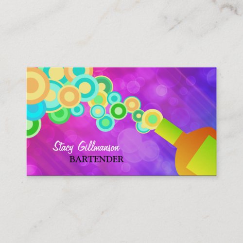 Colorful Bartending Business Card Template