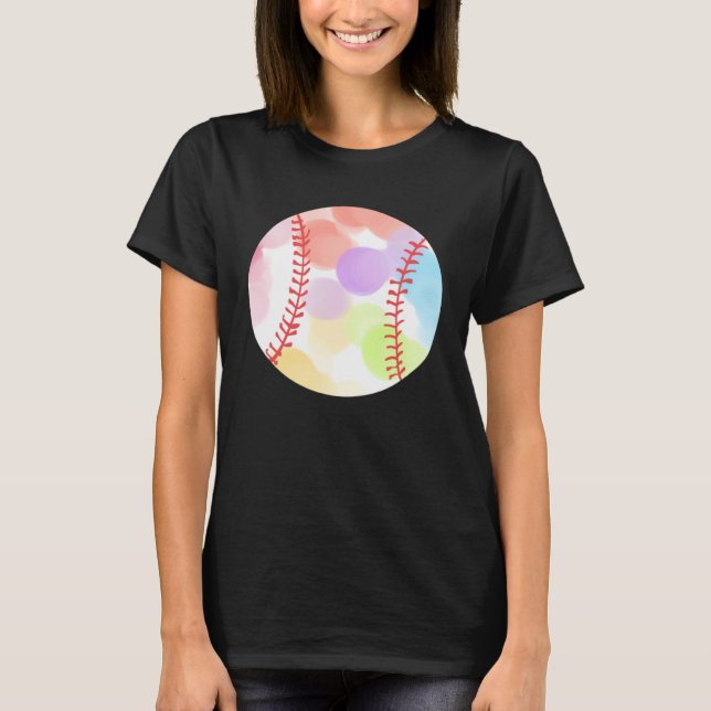 Colorful Baseball Baseball Player T-Shirt (Front)