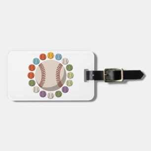Colorful Baseball Circle Luggage Tag